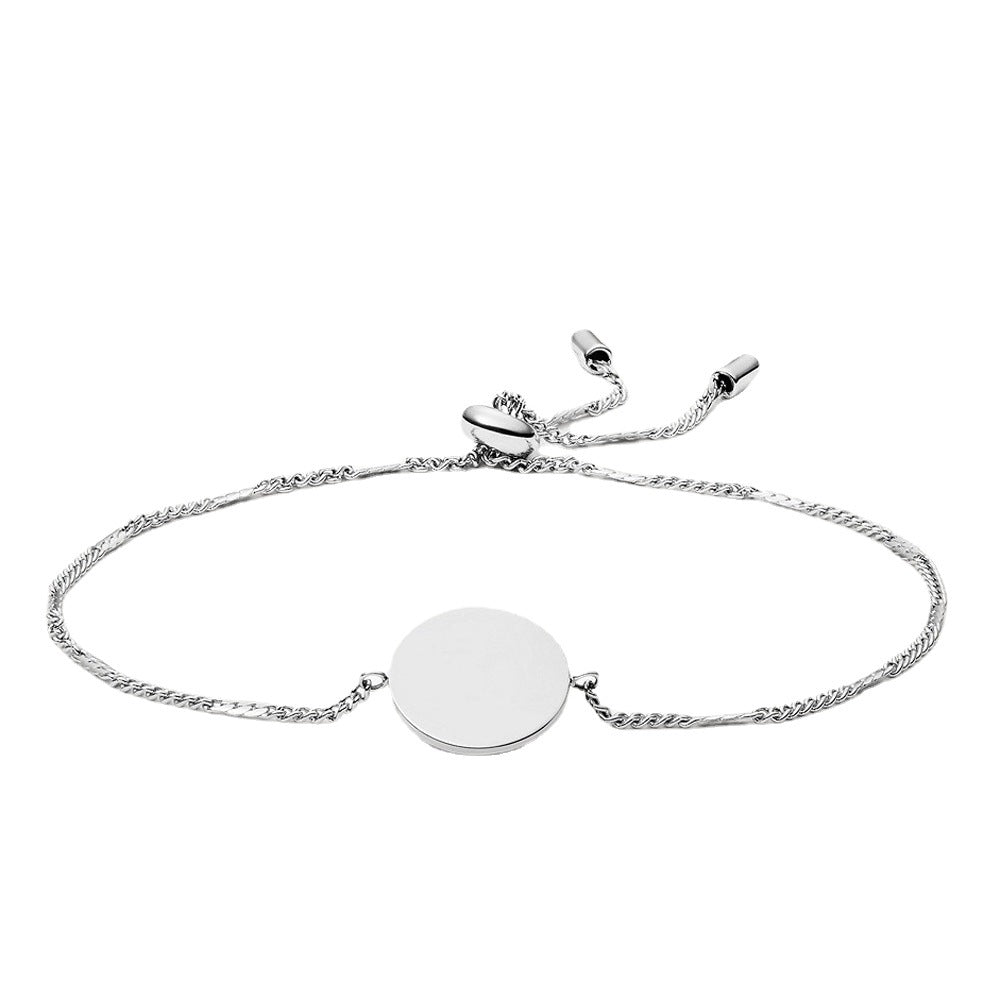 Wholesale Stainless Steel Love Pull Buckle Electroplated Round Brand Bracelet